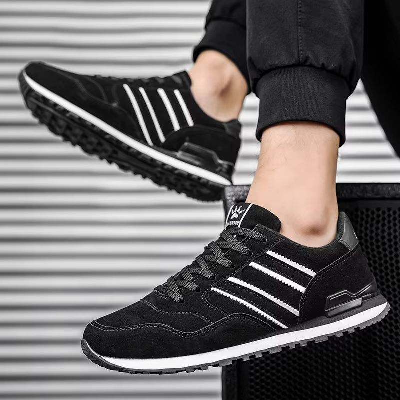 Men Casual Sneakers – Lightweight Artificial Leather Lace Up Shoes