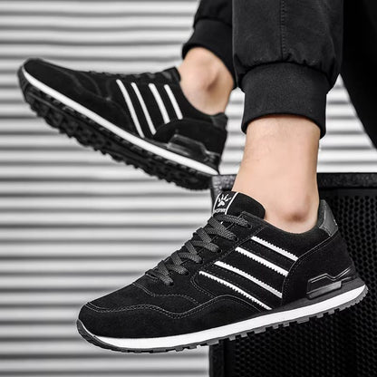 Men Casual Sneakers – Lightweight Artificial Leather Lace Up Shoes