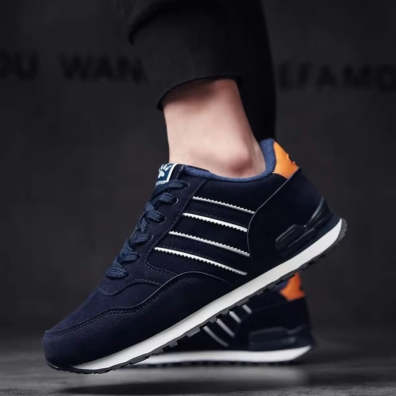 Men Casual Sneakers – Lightweight Artificial Leather Lace Up Shoes