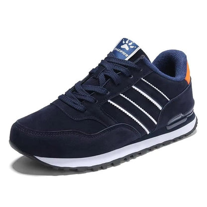 Men Casual Sneakers – Lightweight Artificial Leather Lace Up Shoes