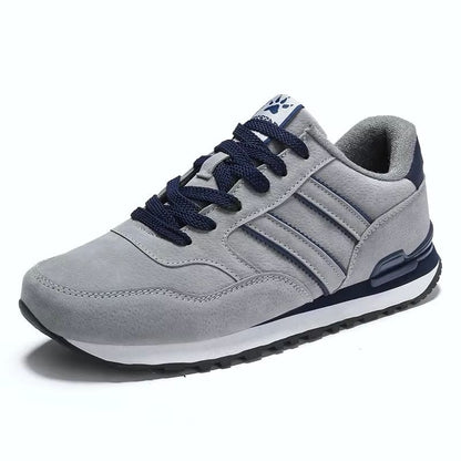 Men Casual Sneakers – Lightweight Artificial Leather Lace Up Shoes