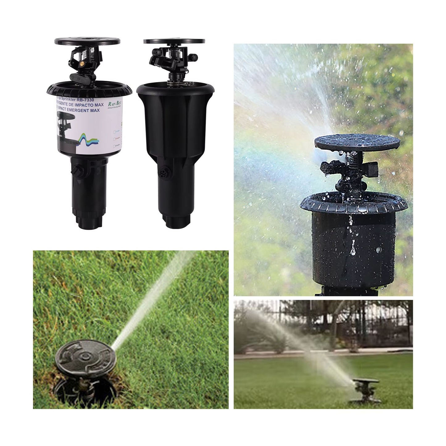 Pulse Pop-Up Impact Sprinkler Head – Adjustable Rocker Rotary Buried Irrigation for Farmland & Lawn, 1/2" or 3/4"