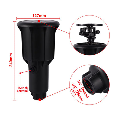 Pulse Pop-Up Impact Sprinkler Head – Adjustable Rocker Rotary Buried Irrigation for Farmland & Lawn, 1/2" or 3/4"