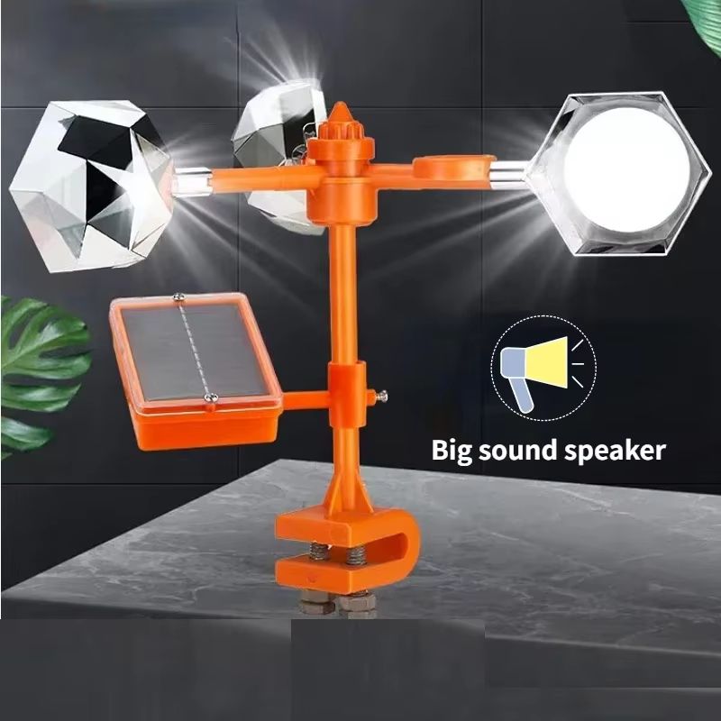 Solar Powered 3 in 1 Bird Repeller – Ultrasonic, Wind Motion, and Reflective Flash Pest Deterrent for Garden, Farm, and