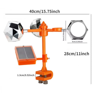 Solar Powered 3 in 1 Bird Repeller – Ultrasonic, Wind Motion, and Reflective Flash Pest Deterrent for Garden, Farm, and