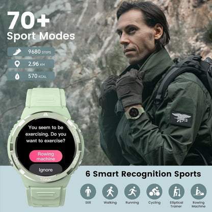 Womens AMOLED Smartwatch with Bluetooth Calling and 5ATM Waterproof Fitness Tracking