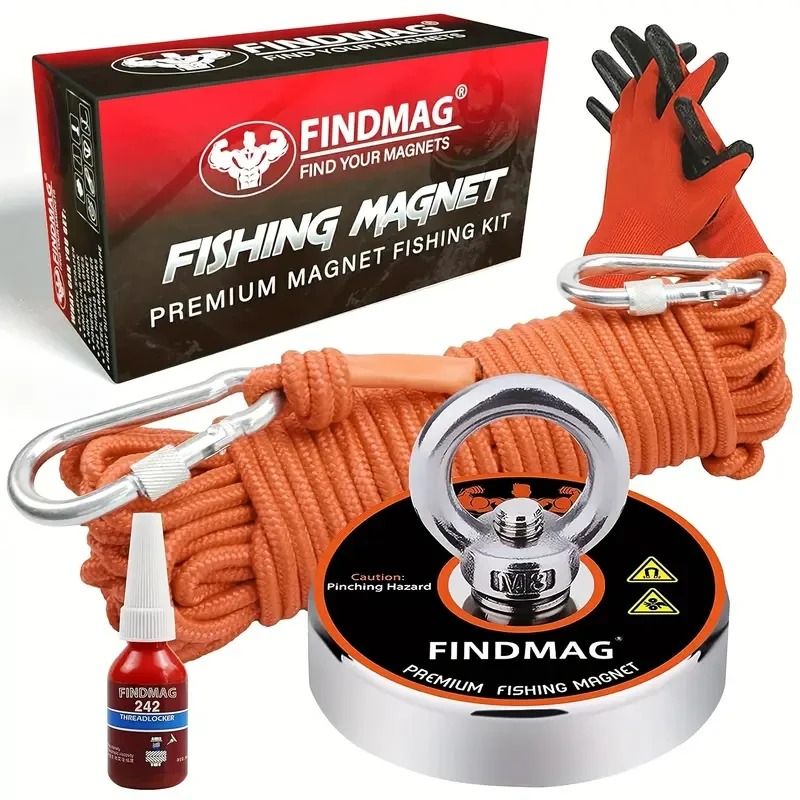 Neodymium Fishing Magnets Kit with Strong Pulling Force for River and Outdoor Retrieval
