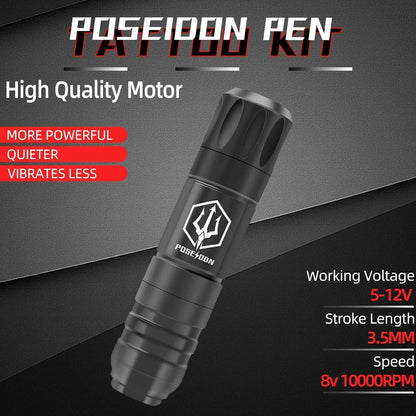 Professional High Power Tattoo Pen Kit with Power Supply and Accessories