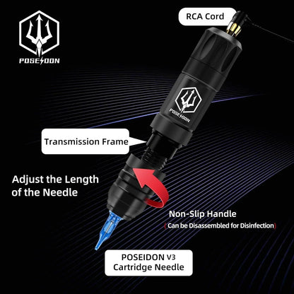 Professional High Power Tattoo Pen Kit with Power Supply and Accessories