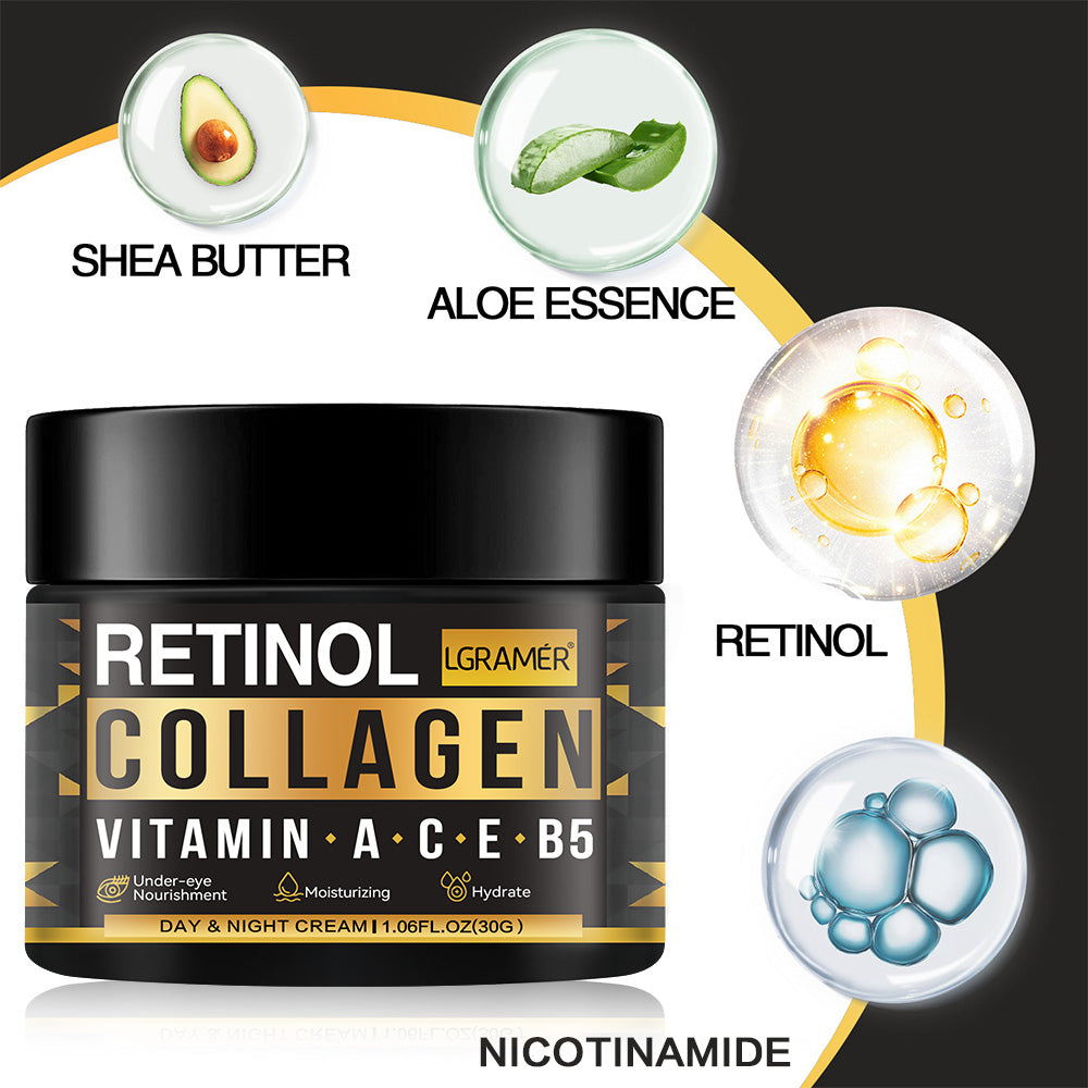 Men's Retinol Collagen, Face Cream Skincare, Hydrating Smooth, Moisturizing Brightening, Wrinkles Firming Facial Men