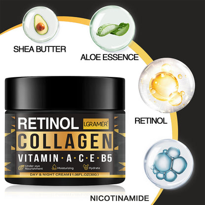 Men's Retinol Collagen, Face Cream Skincare, Hydrating Smooth, Moisturizing Brightening, Wrinkles Firming Facial Men