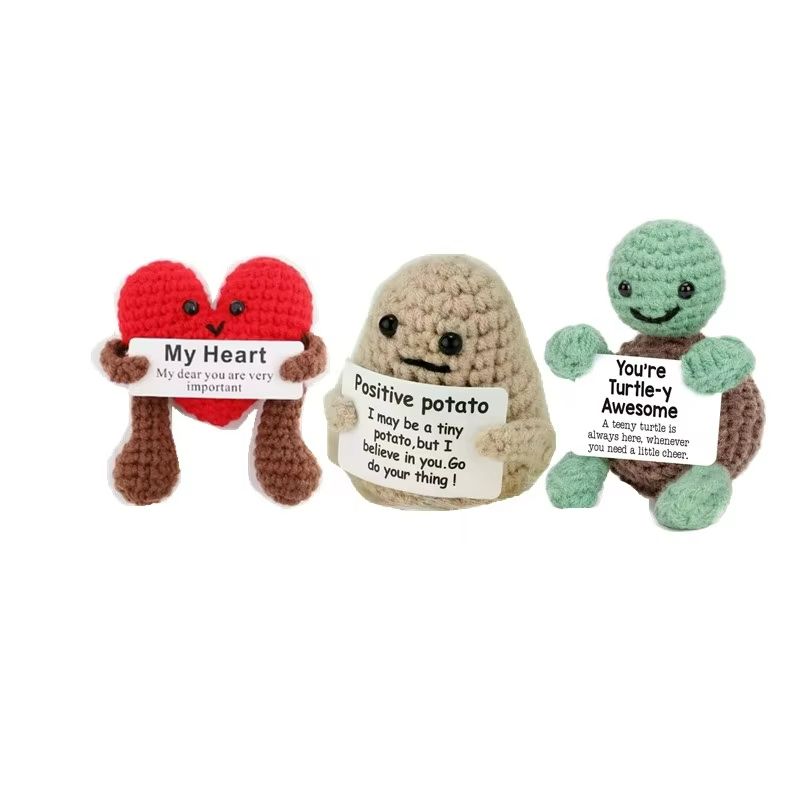 Cozy Pocket Hug Mini Wool Doll – Positive Energy Handmade Plush