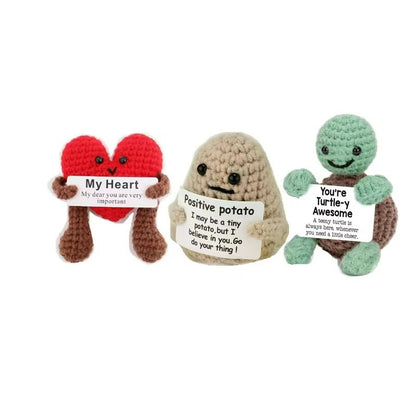 Cozy Pocket Hug Mini Wool Doll – Positive Energy Handmade Plush