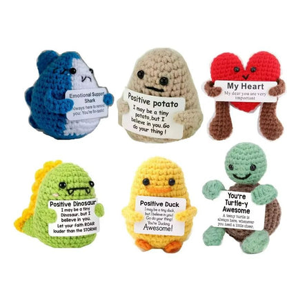 Cozy Pocket Hug Mini Wool Doll – Positive Energy Handmade Plush