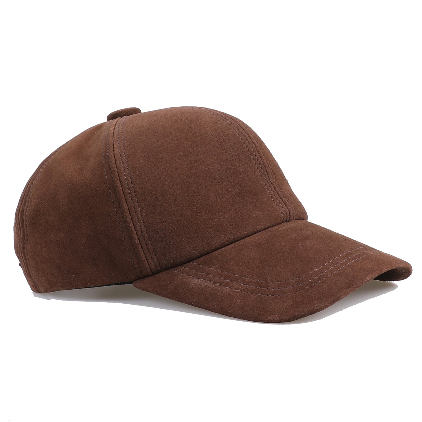 Genuine Suede Leather Baseball Cap for Men Women, Adjustable Buckle Back Unisex Hat, Premium Real Leather Sports Cap