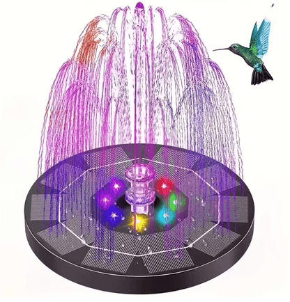 AquaBloom Solar Fountain Pump with 6 Nozzles for Bird Bath and Pond Decoration