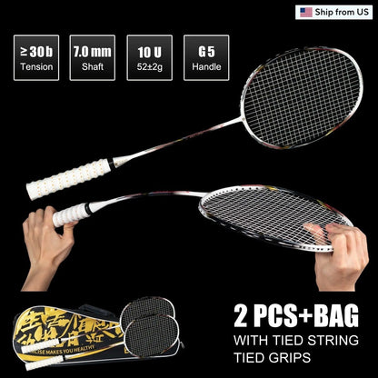 10U Ultra Light Graphite Badminton Racket for Speed Control