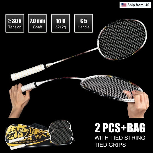 10U Ultra Light Graphite Badminton Racket for Speed Control