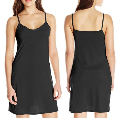 Womens Slim Fit Sleeveless V Neck Backless Slip Dres