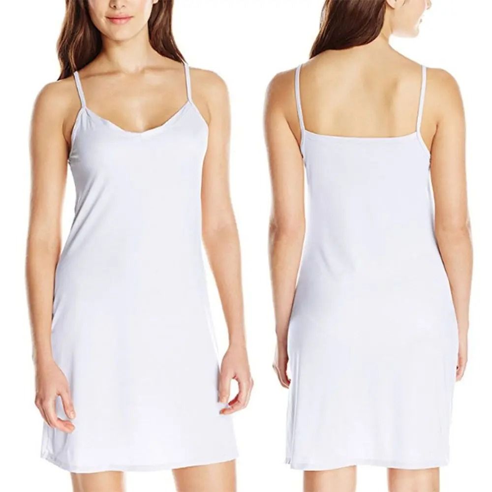 Womens Slim Fit Sleeveless V Neck Backless Slip Dres