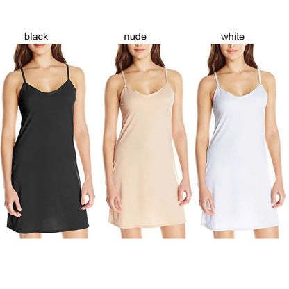 Womens Slim Fit Sleeveless V Neck Backless Slip Dres