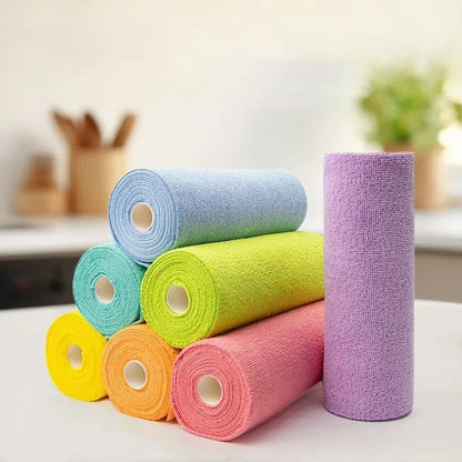 Reusable Microfiber Kitchen Cloth Roll – Eco-Friendly Cleaning Towels for Dishes, Counters, and More