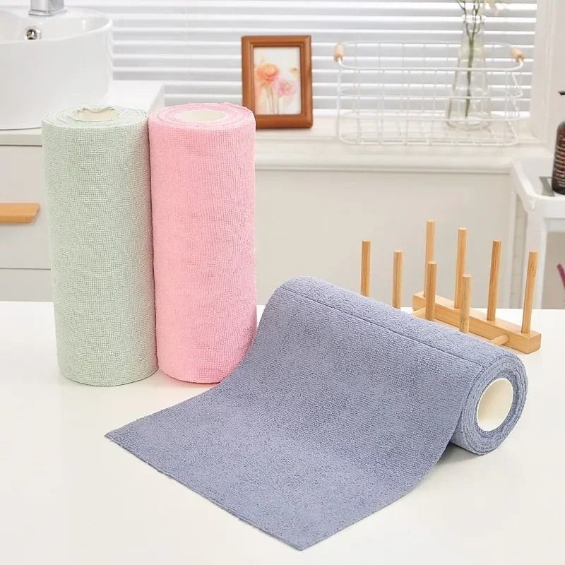 Reusable Microfiber Kitchen Cloth Roll – Eco-Friendly Cleaning Towels for Dishes, Counters, and More