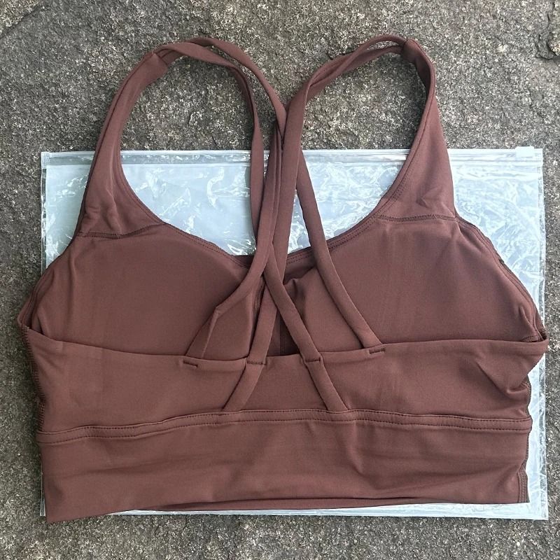 Solid Color Cross Back Fitness Bra with Soft Support