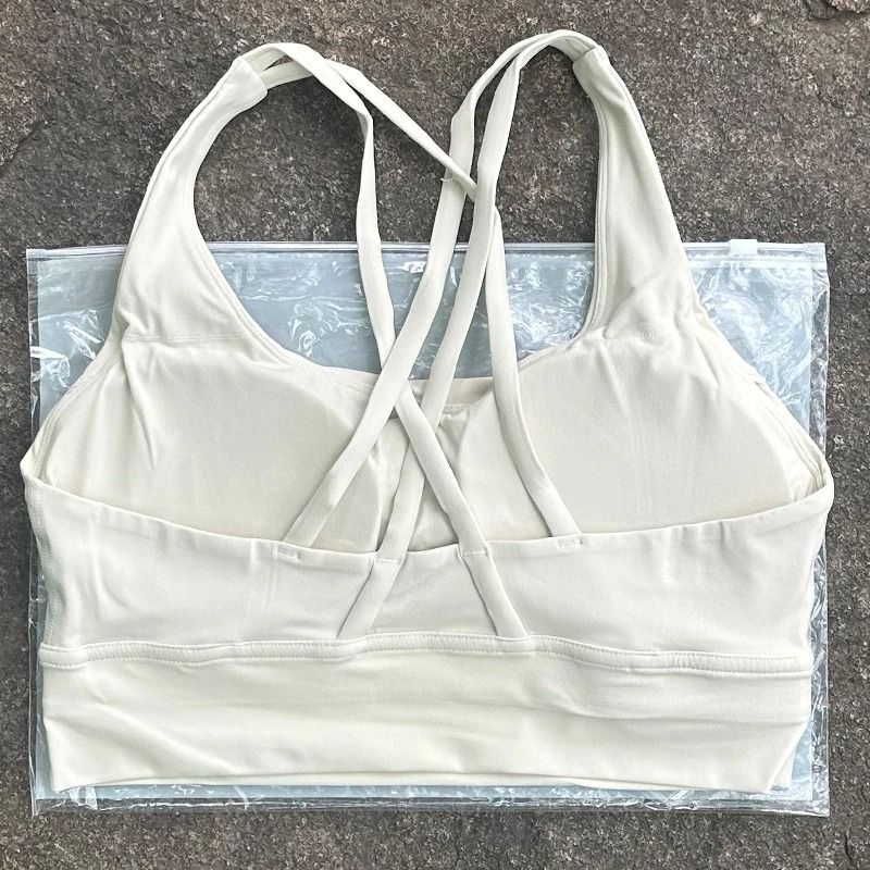 Solid Color Cross Back Fitness Bra with Soft Support