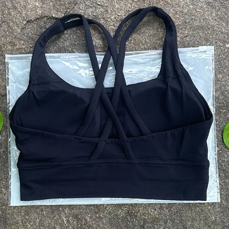 Solid Color Cross Back Fitness Bra with Soft Support