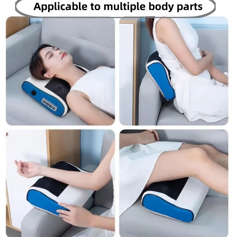 Contoured Massage Pillow with Heat and Vibration Therapy