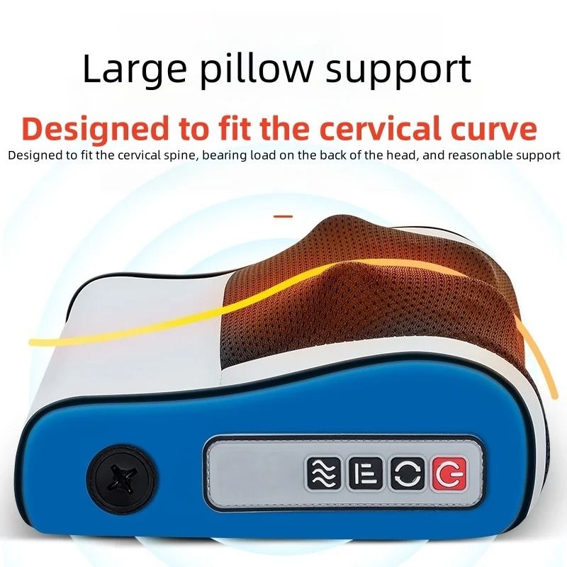 Contoured Massage Pillow with Heat and Vibration Therapy