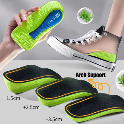 Memory Foam Height Increase Insoles for Men and Women Flat Feet Arch Support
