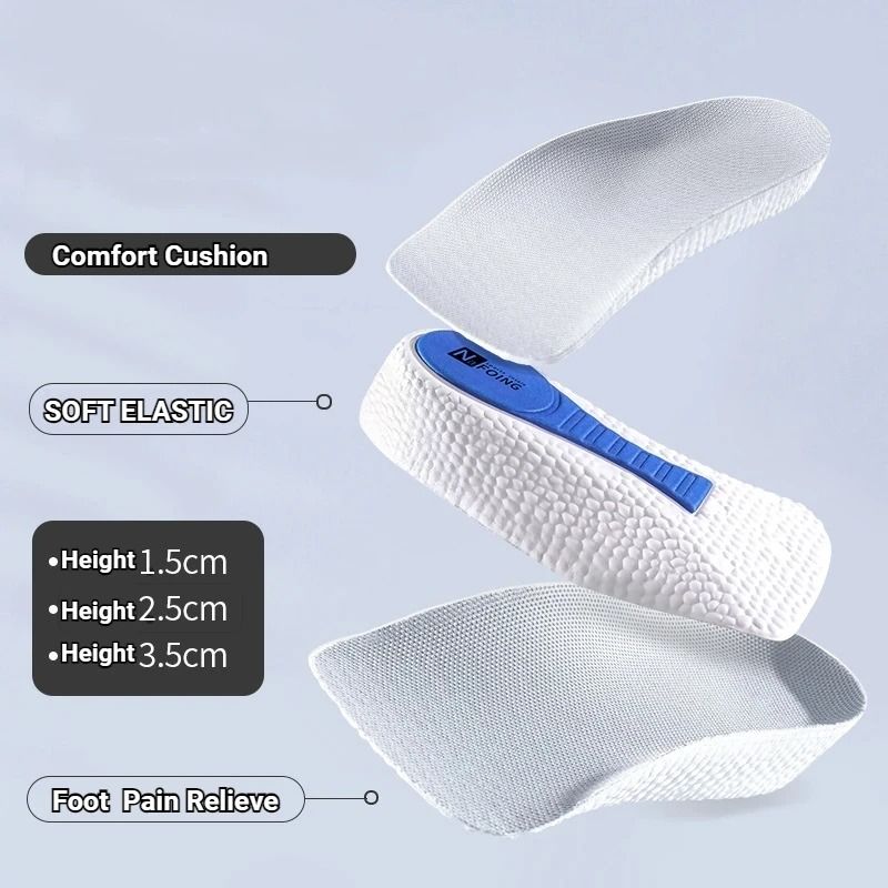 Memory Foam Height Increase Insoles for Men and Women Flat Feet Arch Support
