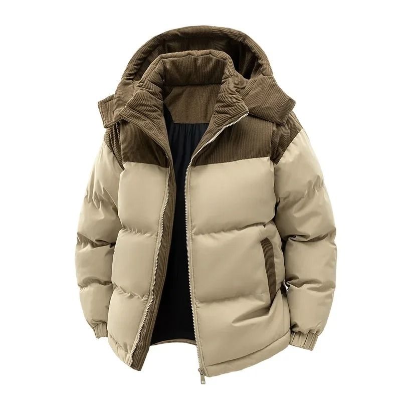 Thickened Cotton Windproof Hooded Jacket for Men