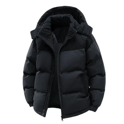 Thickened Cotton Windproof Hooded Jacket for Men