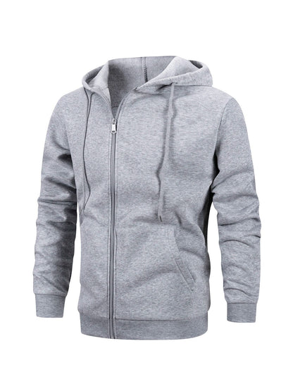 Mens Zip Hoodie Jacket Hooded Sports Outdoor Daily Basic Casual Autumn Winter Sweatshirt