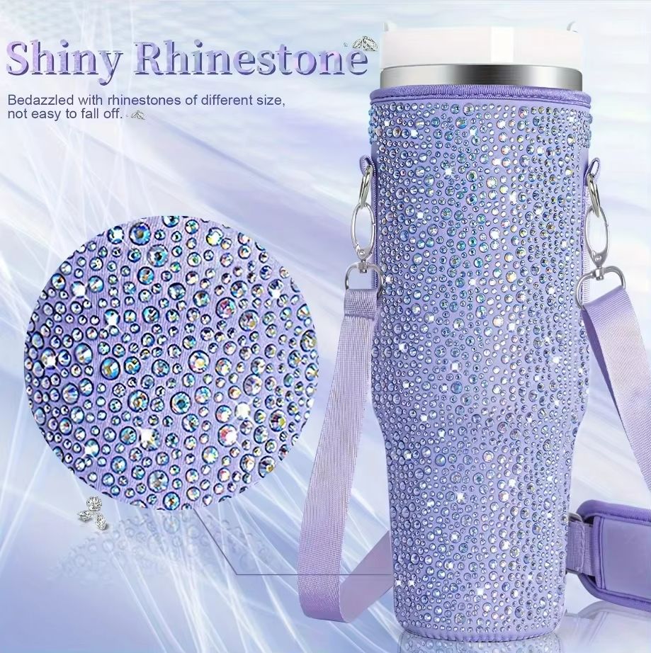 GlamGuard Rhinestone Lanyard Carrier for Stanley 40 oz