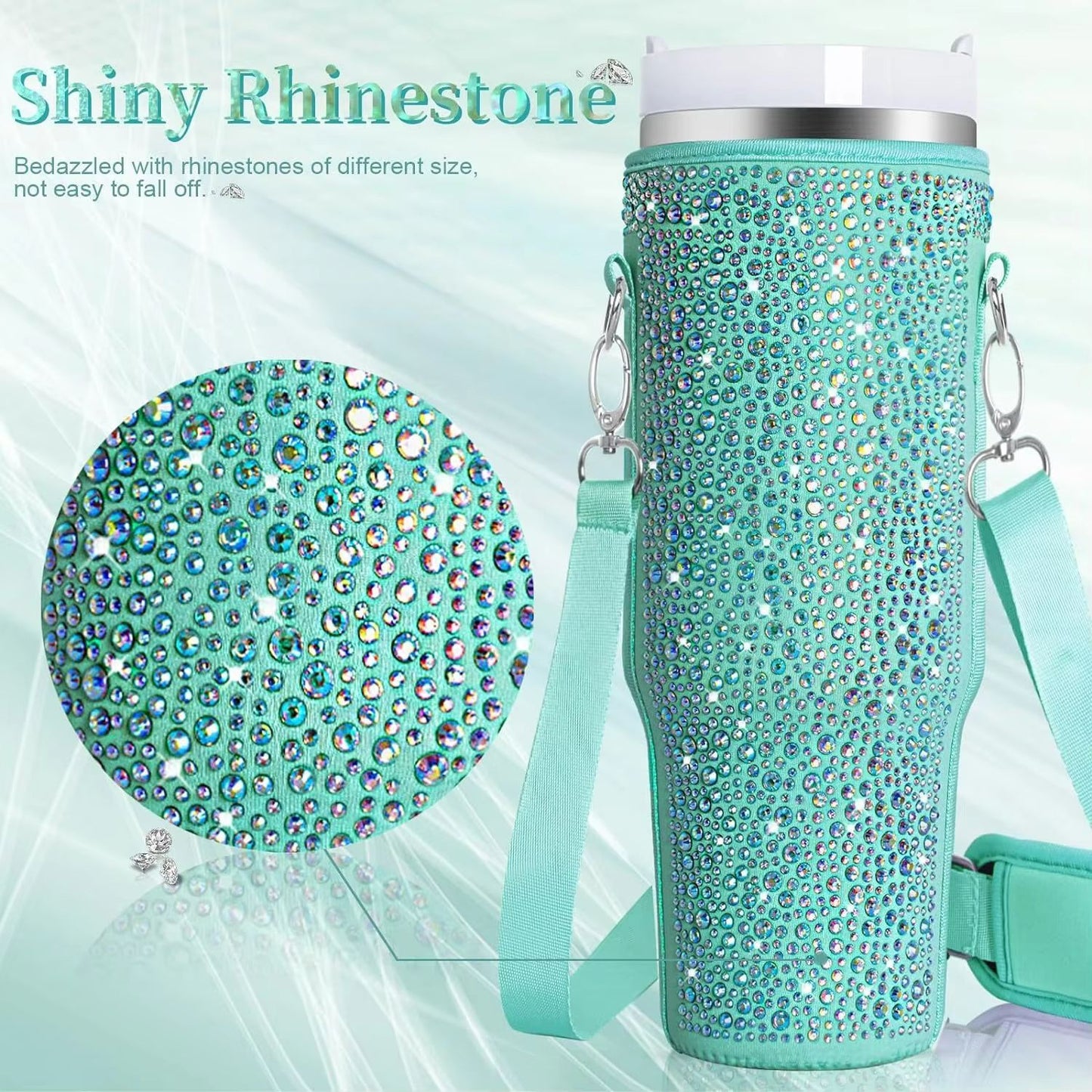 GlamGuard Rhinestone Lanyard Carrier for Stanley 40 oz