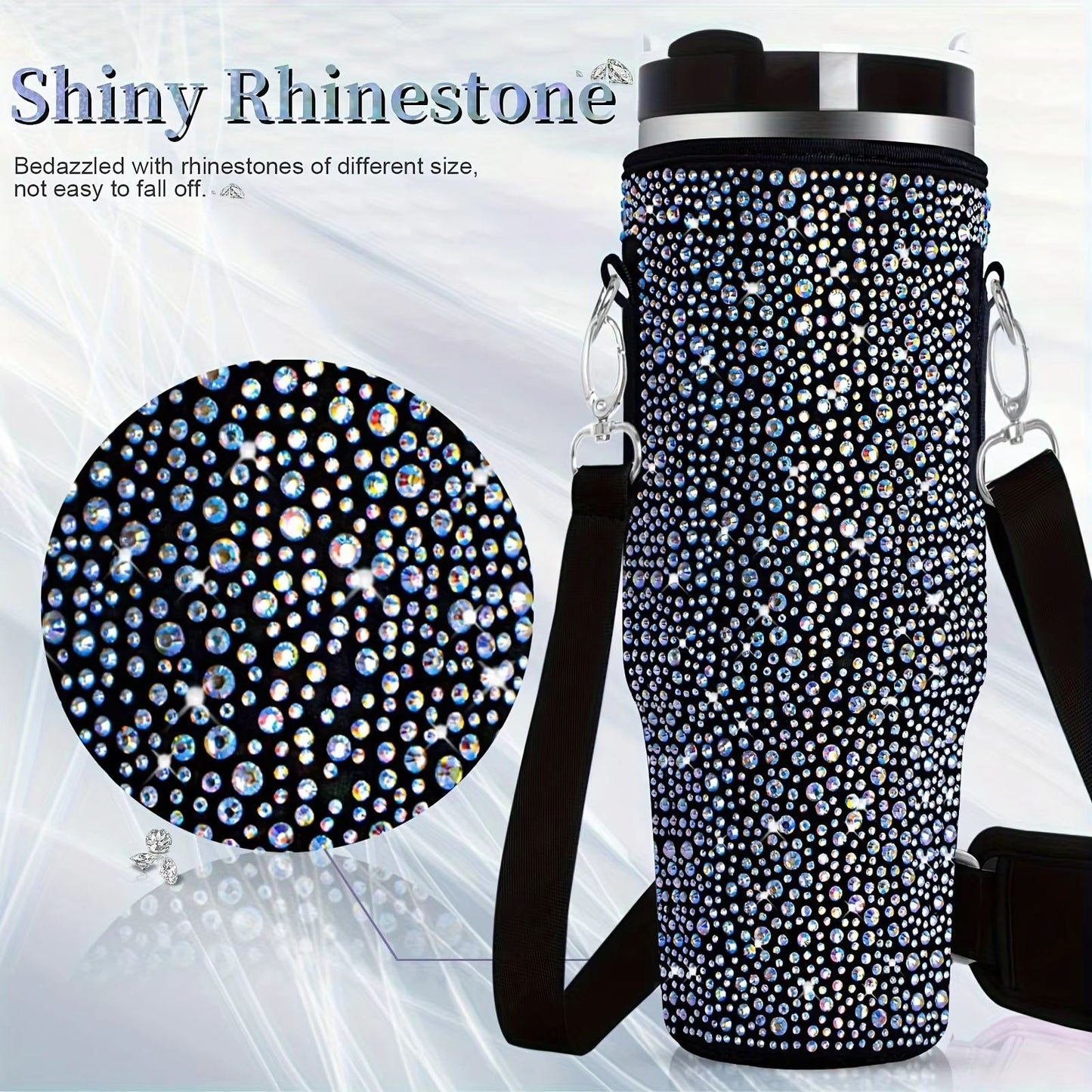 GlamGuard Rhinestone Lanyard Carrier for Stanley 40 oz