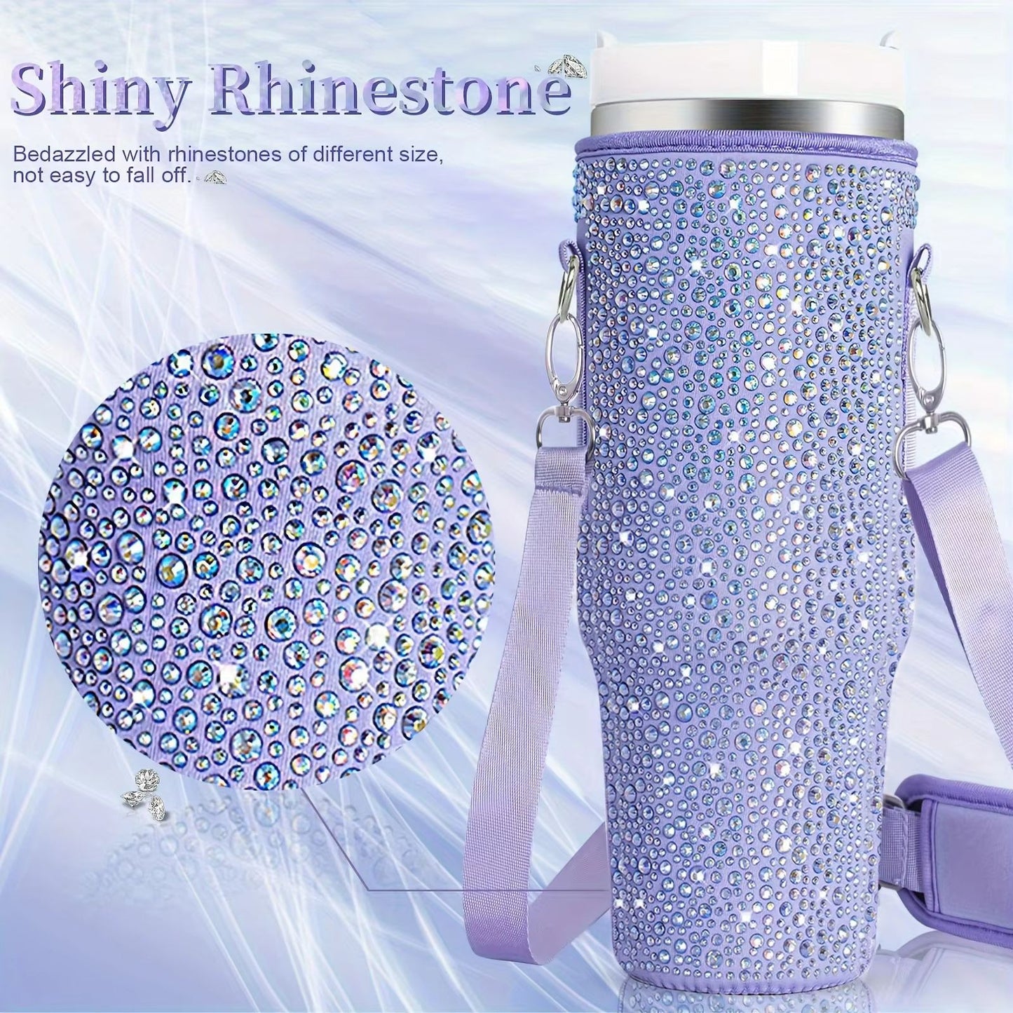 GlamGuard Rhinestone Lanyard Carrier for Stanley 40 oz