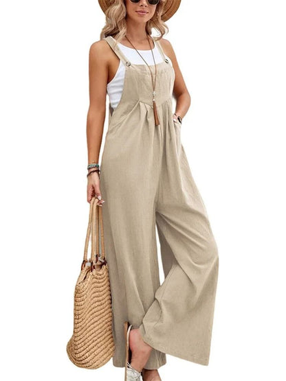 Women Loose Fit Fashion Overalls Wide Leg Baggy Bib Overalls Jumpsuit Dungarees Summer Jumpsuit Casual Elegant Overalls