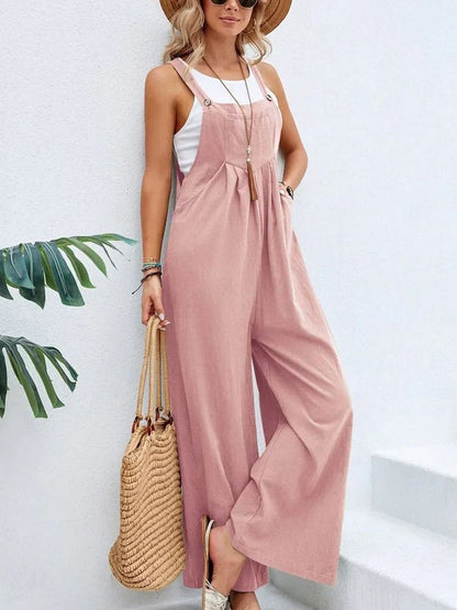 Women Loose Fit Fashion Overalls Wide Leg Baggy Bib Overalls Jumpsuit Dungarees Summer Jumpsuit Casual Elegant Overalls