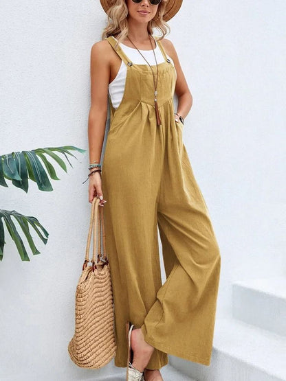 Women Loose Fit Fashion Overalls Wide Leg Baggy Bib Overalls Jumpsuit Dungarees Summer Jumpsuit Casual Elegant Overalls