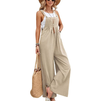 Women Loose Fit Fashion Overalls Wide Leg Baggy Bib Overalls Jumpsuit Dungarees Summer Jumpsuit Casual Elegant Overalls