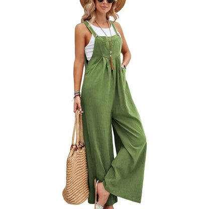 Women Loose Fit Fashion Overalls Wide Leg Baggy Bib Overalls Jumpsuit Dungarees Summer Jumpsuit Casual Elegant Overalls