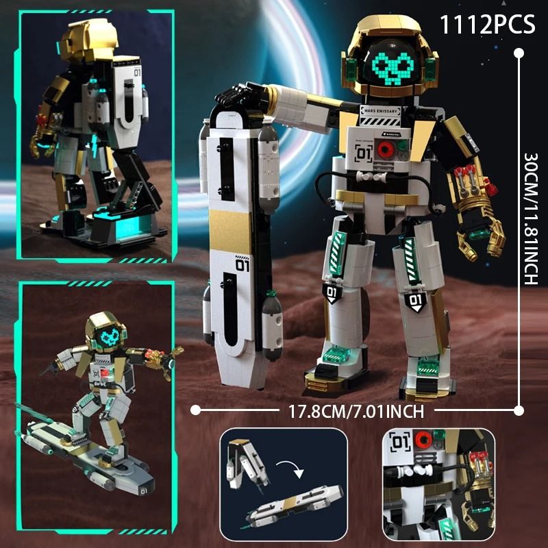 Creative Space Building Block Kits UFO Rocket Alien Astronaut Solar System