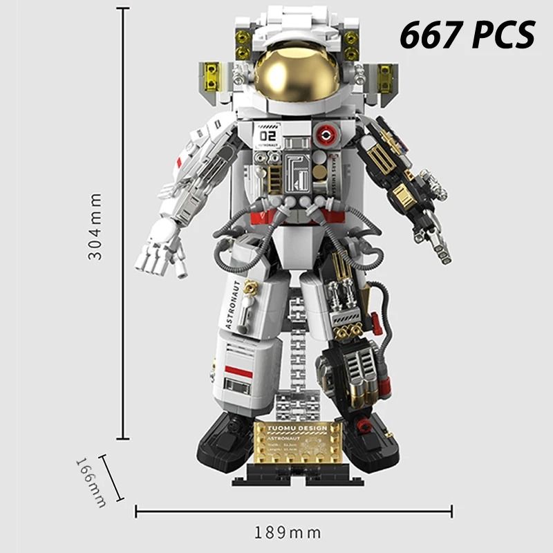 Creative Space Building Block Kits UFO Rocket Alien Astronaut Solar System
