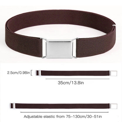 Comfortable Women Adjustable Elastic Stretch Belt, Invisible Waist Belt for Jeans Pants, Dress Square Easy Buckle