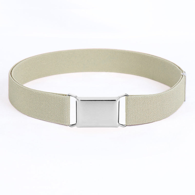 Comfortable Women Adjustable Elastic Stretch Belt, Invisible Waist Belt for Jeans Pants, Dress Square Easy Buckle